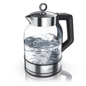 Arendo Wasserkocher, 1,7 l, 2000 W, Glas Wasserkocher, 1.7 Liter, mit Temperatureinstellung, 2000 Watt, 360° Basis, Warmhaltefunktion, Edelstahl