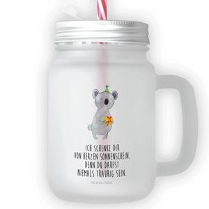 Mr. & Mrs. Panda Longdrinkglas »Koala Geschenk - Transparent - Henkelglas, mit Decke, Geburtstag, Trinkglas, Sommerglas, Glas, Koalabär, Party, Cocktailglas«, Premium Glas