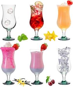 PLATINUX Cocktailglas »Cocktailgläser«, Glas, 400ml (max. 470ml) mit Ombré Effekt Grün Set 6-Teilig Longdrinkgläser Milkshake