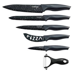 Cheffinger Messer-Set »6 teiliges Messerset (5 Messer & 1 Sparschäler) in Klappbox mit Magnetverschluss scharfe Messerklingen Küchenmesser Chefmesser Pizzamesser«
