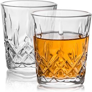Praknu Schnapsglas »6 Schnapsgläser Kristall 4cl Whisky-Style«, Kristallglas, Spülmaschinenfest - Standfest dank dickem Boden - Elegantes Vintage Design