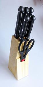 Michelino Messer-Set » Holz-Messerblock 7 tlg. Messerset Holzblock 11239 Messerset schwarze Griffe« (7-tlg)