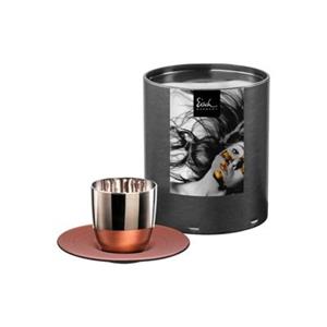 Eisch GERMANY COSMO COLLECT Platin/Kupfer Espressoglas mit Untertasse Kaffeebecher kupfer
