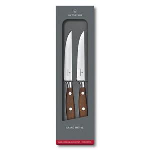 Victorinox Steakkochmesser »Grand Maître Wood Steakmesser Set 12 cm Messer Wellenschliff«