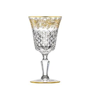 ARNSTADT KRISTALL Weißweinglas »Arabeske (17 cm) - Kristallglas mundgeblasen · von Hand geschliffen · Handmade in Germany ·24K Gold«