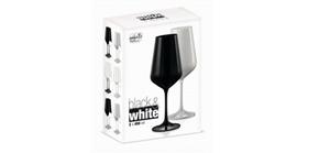 Crystalex Weinglas »Black & White«, Kristallgläser farbig am Bauch, 450 ml, 2er Set, einfarbiger oder zweifarbiger Set
