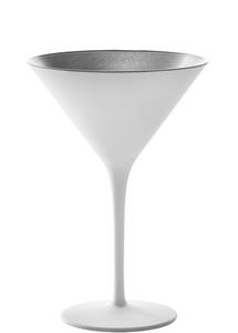 Stölzle Cocktailglas »Cocktailschale Elements 240ml«, bleifreies Kristallglas, Martini Gläser Weiß-Silber 6er Set