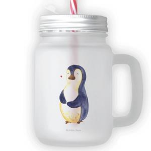 Mr. & Mrs. Panda Longdrinkglas »Pinguin Diät - Transparent - Geschenk, Cocktailglas, foodbaby, Mason Jar, Strohhalm, Motivation, glücklich, Gewicht, Glas, Einmachglas«, Premium G
