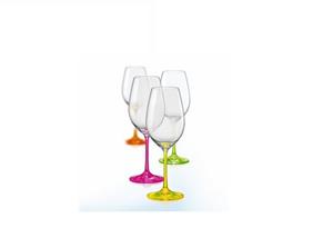 Crystalex Weinglas »Neon 350 ml 4er Set«, Kristallglas, vier verschiedene Neon Farben