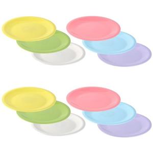 Engelland Dessertteller »Kinderteller-Set, farbenfroh«, (12 St), Ø 19 cm, BPA-frei, bunt, flach, wiederverwenbar, Kunststoff