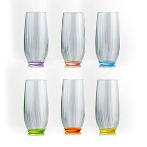 Crystalex Longdrinkglas »Club 350 ml Longdrinks 6er Set«, Kristallglas, 6-teilig, mehrfarbig, geriffelt