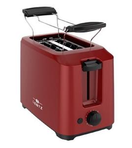Lentz Toaster  2-Scheiben Toaster 700 Watt Toastautomat mit Brötchenaufsatz 7-Stufen Rot 74220