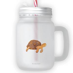 Mr. & Mrs. Panda Longdrinkglas »Schildkröte marschiert - Transparent - Geschenk, Meerestiere, Reiselust, Trinkhalm, Glas, Urlaub, Motivation, get lost, Einmachglas, Cocktailglas«, Pre