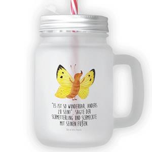 Mr. & Mrs. Panda Longdrinkglas »Schmetterling Zitronenfalter - Transparent - Geschenk, Tiere, gute Laune, besonders, Henkelglas, lustige Sprüche, Motivierend, Fakt, Trinkhalm, Fakten«