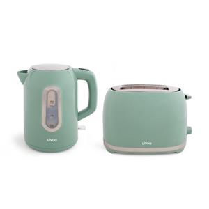 LIVOO Toaster  Frühstückset Toaster Wasserkocher Küchengeräte Set DOD160VS mint