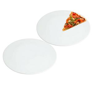 Emilja Pizzateller »Pizzateller flach 32cm Porzellan - Mengen zur Auswahl«, (2 St), besonders flache Teller - ohne Rand