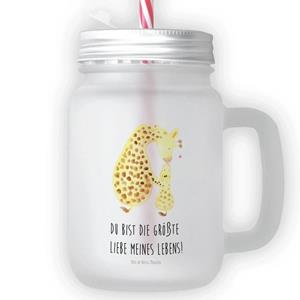 Mr. & Mrs. Panda Longdrinkglas »Giraffe mit Kind - Transparent - Geschenk, Glas, Trinkglas, Mason Jar, Lieblingsmensch, Wildtiere, Sommerglas, Mama, Afrika, Cocktailglas«, Premium Glas