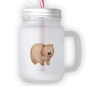 Mr. & Mrs. Panda Longdrinkglas »Wombat - Transparent - Geschenk, Tiere, süße Tiermotive, Trinkhalm, lustige Sprüche, Spruch, Das Leben ist schön, Henkelglas, gute Laune, Ein