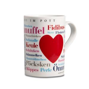 Deine Wörter Tasse »Kaffeebecher Ruhrpott Kosewörter«, Porzellan
