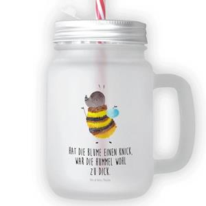 Mr. & Mrs. Panda Longdrinkglas »Hummel flauschig - Transparent - Geschenk, gute Laune, Henkelglas, süße Tiermotive, Cocktailglas, Strohhalm, Natur, Trinkhalm, lustige Sprüche, Bl