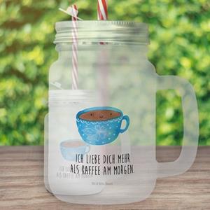 Mr. & Mrs. Panda Longdrinkglas »Kaffee Tasse - Transparent - Geschenk, süße Tiermotive, Trinkglas, Cocktailglas, mit Decke, Genuss, Liebe, lustige Sprüche, gute Laune, Glück