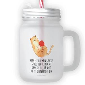 Mr. & Mrs. Panda Longdrinkglas »Katzen Wollknäul - Transparent - Geschenk, Katzendeko, Kater, Katzenfan, Sommerglas, Trinkglas, Einmachglas, Katzenfreund, Katzenbesitzerin, niedlich«,