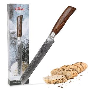 Wakoli Brotmesser » EDIB Pro Damast Brotmesser Wellenschliff«