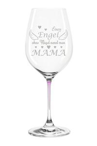 GRAVURZEILE Rotweinglas »Leonardo Weißweinglas mit Gravur Engel ohne Flügel nennt man Mama Geschenk für Mama Muttertags Geschenk als Rotweinglas Weißweinglas«, Glas