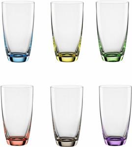 BOHEMIA SELECTION Longdrinkglas »VIVA COLORI«, Kristallglas, dekorieter Eisboden, 6-teilig