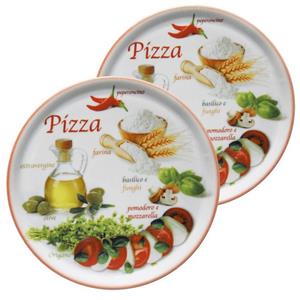 MamboCat Pizzateller »2er Set Pizzateller Napoli Pizzafoods rot 33cm - 04018#ZP2«