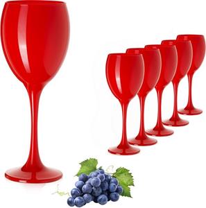 PLATINUX Weinglas »Rote Weingläser«, Glas, Set 6 Teilig 130ml (max. 320ml) massiv Getränkeglas Wasserglas Weißweingläser Rotweingläser