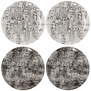 MamboCat Pizzateller »4er Set Pizzateller Napoli Black & White 33cm - 04018#Z70 + 04018#Z69«