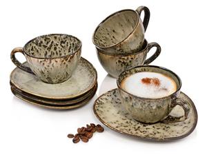 SÄNGER Kaffeeservice »Pompei Kaffeetassen Set« (8-tlg), Steingut, 230 ml, spülmaschinengeeignet