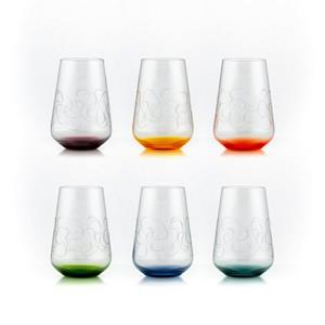 Crystalex Longdrinkglas »Sandra bunt Longdrinks Wassergläser 380 ml«, Kristallglas, Mehrfarbig, Pantografie, Kristallglas