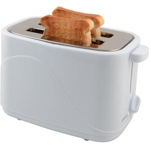 SLABO Toaster Automatik Toaster mit Brötchenaufsatz, Röstaufsatz, Stopp-Taste, 7 Bräunungsstufen, 700W, Edelstahl, Kunststoff - Weiß
