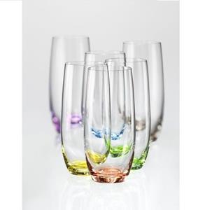Crystalex Longdrinkglas »Longdrinks Rainbow 350 ml 6er Set«, mehrfarbig, Kristallglas