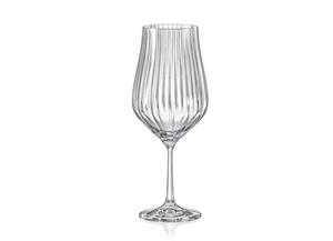 Crystalex Rotweinglas »Tulipa Optic 450 ml 6er Set«, Kristallglas, geriffelt