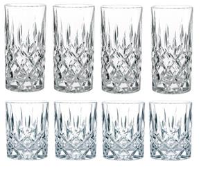 Nachtmann Longdrinkglas » Nobelesse Set 4X Whiskybecher + 4X Longd«, Kristallglas