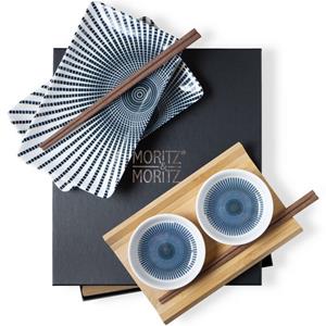 Moritz & Moritz Tafelservice »Sushi Set Blaue Sonne« (10-tlg), Porzellan, Geschirrset für 2 Personen