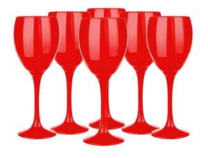 Sendez Weinglas »Weingläser Set 300ml im 6er-Pack Rot Rainbow Color Handgemaltes Weinglas«, Glas