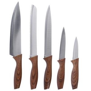 Neuetischkultur Kochmesser »Messer-Set 5-teilig Holzdesign«, Griffe in Holz-Optik