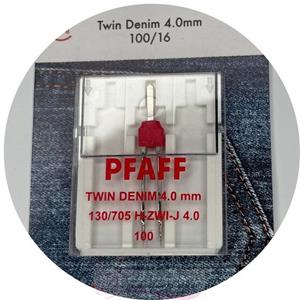 Pfaff Tweelingnaald Denim / 100 / 4 mm (1 stuk) Naalden