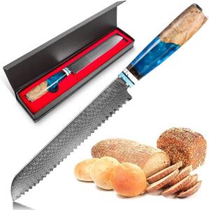 Home safety Brotmesser »Damaststahl VG10 Brotmesser mit Wellenschliff Sägemesser Klinge 20cm«