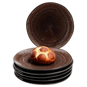 MamboCat Speiseteller »6er Set Dessert- Kuchenteller Samos Reactive Glaze Braun - 24327306«