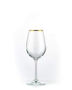 Crystalex Weißweinglas »Viola Gold Weißweingläser 350 ml 6er Set«, Kristallglas, Goldrand