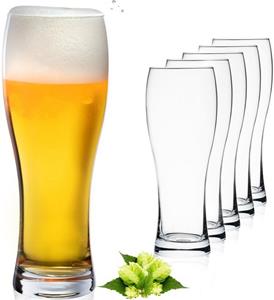 PLATINUX Bierglas »Klassische Biergläser«, Glas, 500ml (max. 660ml) Set 6-Teilig Weizengläser hohes Bierglas Bierkrug 0,5L