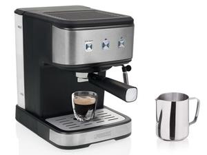 Princess Kapselmaschine, italienische Siebträger Kaffee & Espresso-Maschine mit Tassenwärmer & Milchaufschäumer für Latte Macchiato & Cappuccino, Siebdruck Kaffeemaschine