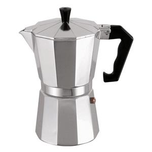 MSV Espressokocher ITALIA - 3, 6, 9 oder 12 Tassen, Permanentfilter, Klassischer Kaffeebereiter auf italienische Art, robustes Aluminium, Kanne auch perfekt zum Servieren geeignet