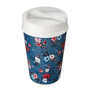 Koziol ISO TO GO FLOWERS Thermobecher 400ml Isolierbecher blau