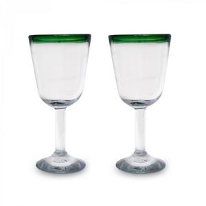 Mitienda Cocktailglas »Cocktailgläser 2er Set grüner Rand, Weinglas«